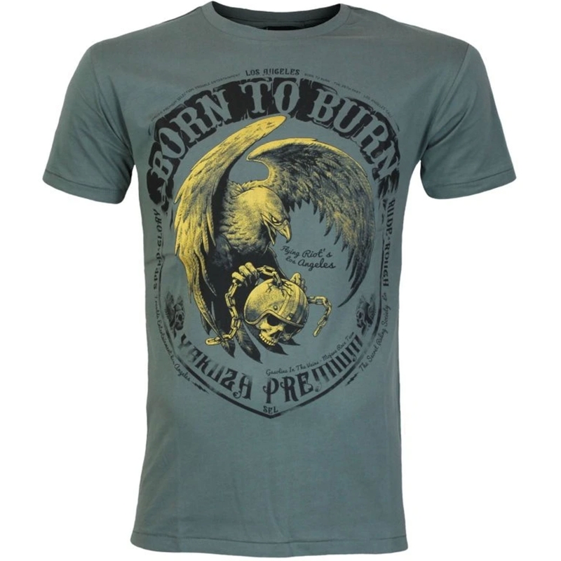 T-shirt Yakuza Premium Born To Burn Flying Riots Los Angeles vert olive