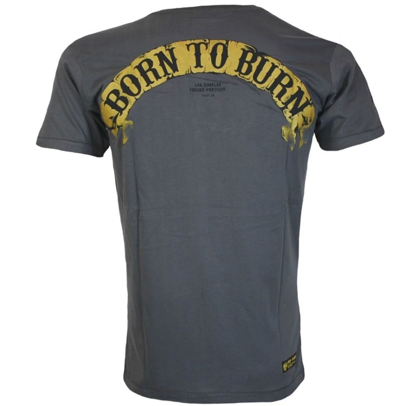 T-shirt Yakuza Premium Born To Burn Flying Riots Los Angeles gris foncé