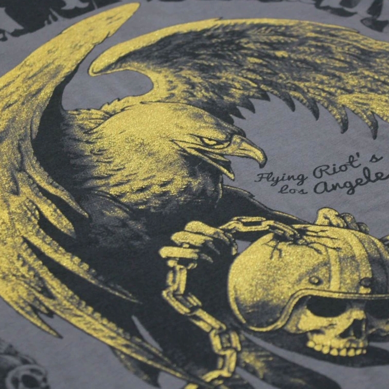 T-shirt Yakuza Premium Born To Burn Flying Riots Los Angeles gris foncé
