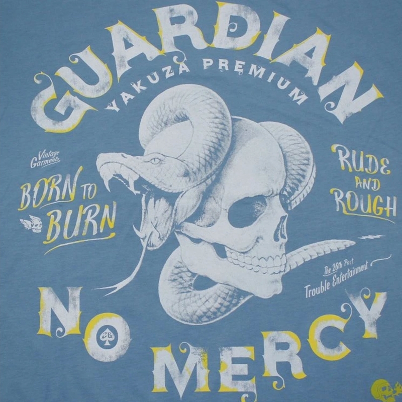 T-shirt Yakuza Premium Guardian No Mercy bleu
