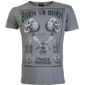 T-shirt Yakuza Premium Rude and Rough Born to Burn - Gris Los Angeles