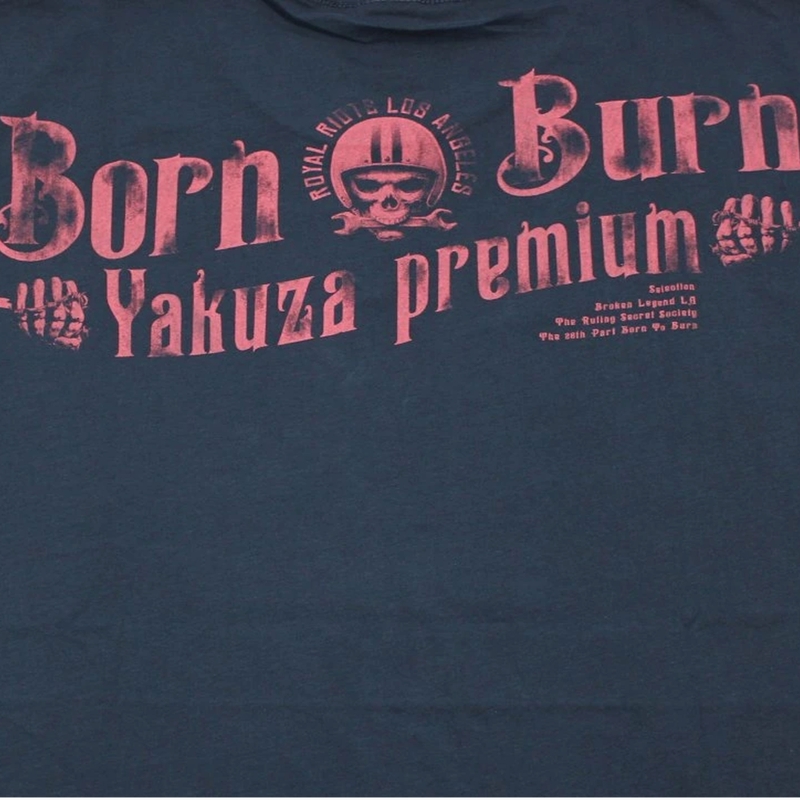 T-shirt Yakuza Premium Hell Rider - Born to Burn bleu foncé