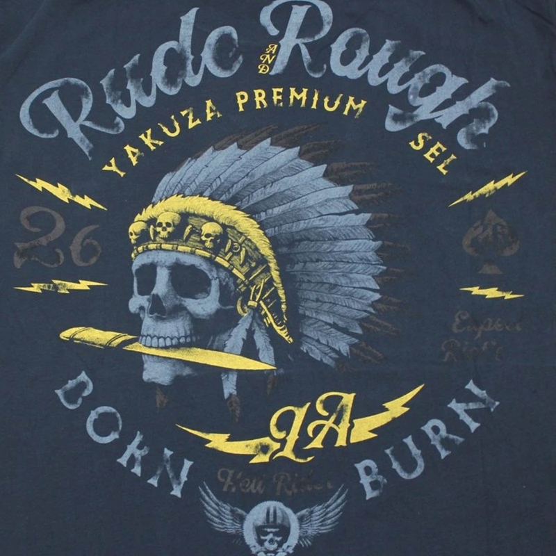 T-shirt Yakuza Premium Rude and Rough - Los Angeles bleu foncé
