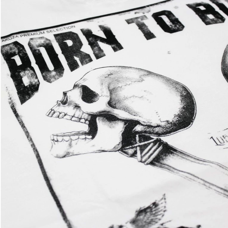 T-shirt Yakuza Premium Rude and Rough Born to Burn - Los Angeles blanc