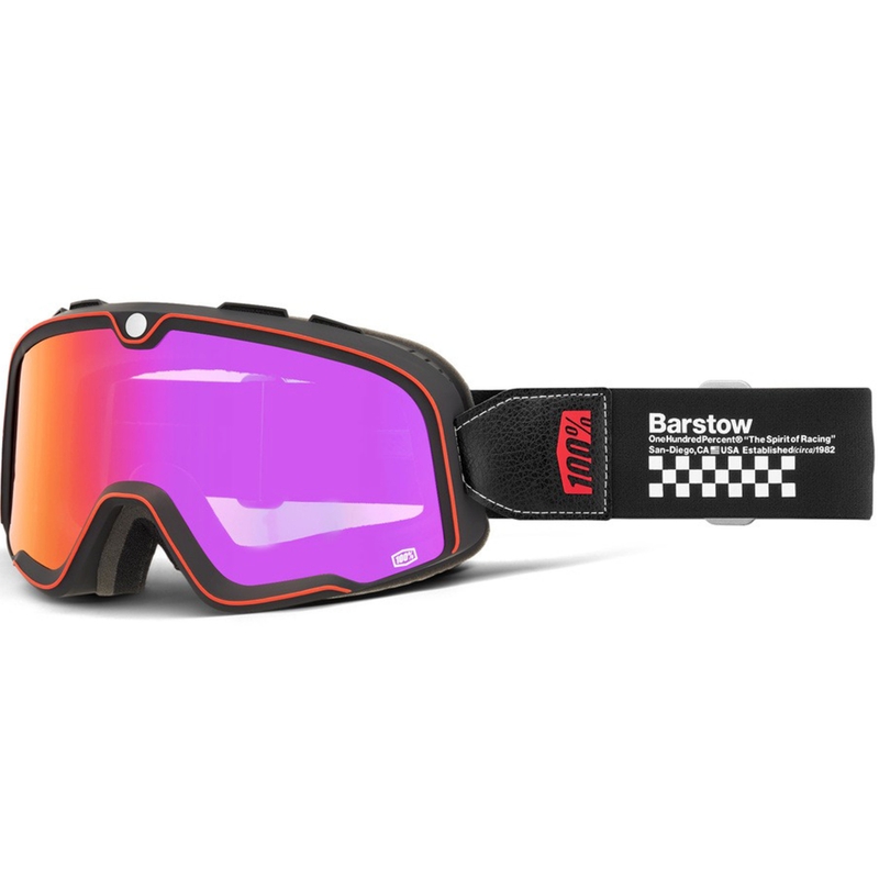 Lunettes de motocross 100% Barstow Erban avec plexiglas rouge