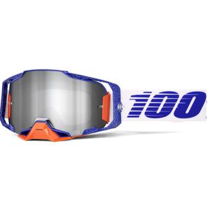 Lunettes de motocross 100% Armega Lavingaad avec plexiglas argenté