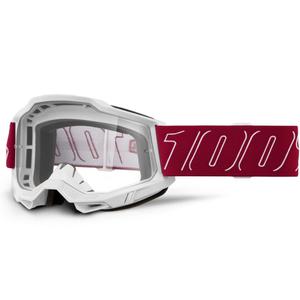 Lunettes de motocross 100% Accuri 2 Redline avec plexiglas transparent