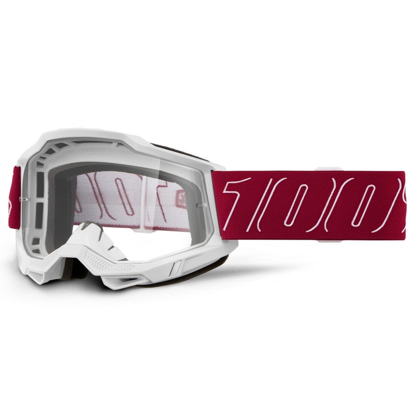 Lunettes de motocross 100% Accuri 2 Redline avec plexiglas transparent