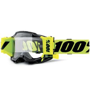 Lunettes de motocross 100% Accuri 2 Forecast jaune fluo avec plexiglas transparent
