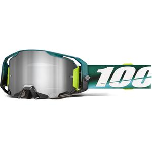 Lunettes de motocross 100% ARmatic Polarity avec plexiglas argenté