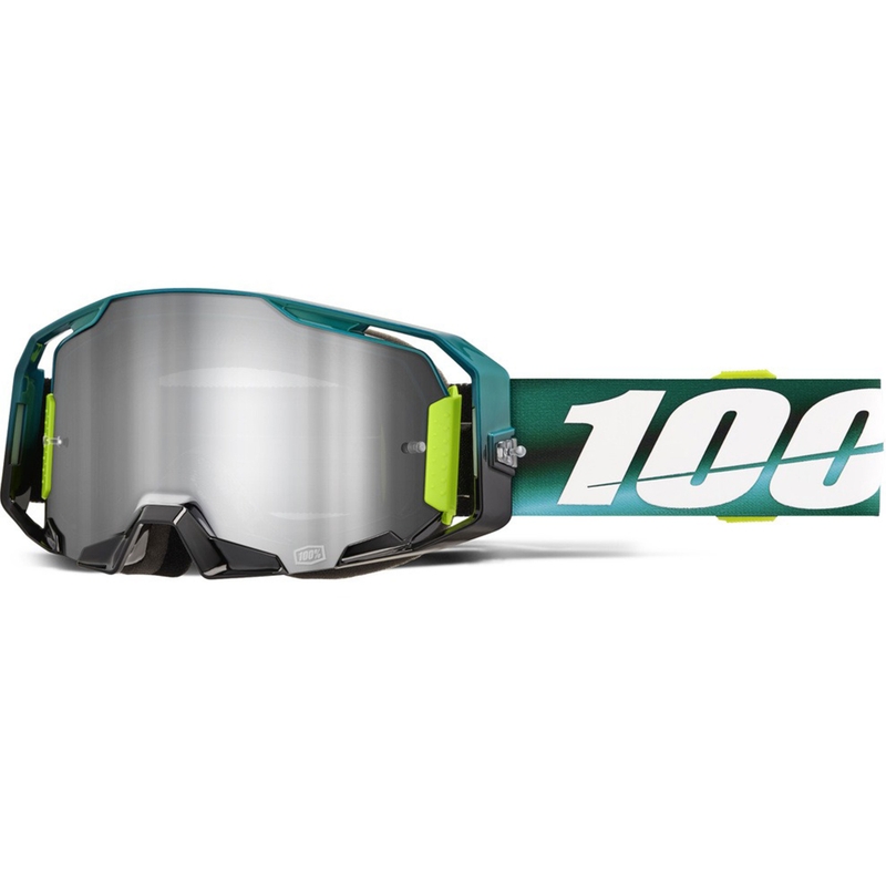 Lunettes de motocross 100% ARmatic Polarity avec plexiglas argenté
