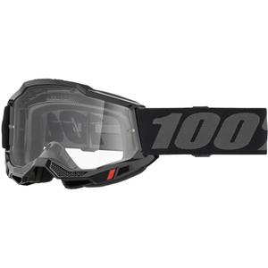 Lunettes de motocross pour enfants 100% Accuri 2 Junior noires avec plexiglas transparent