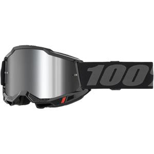 Lunettes de motocross pour enfants 100% Accuri 2 Junior noires avec plexiglas argenté