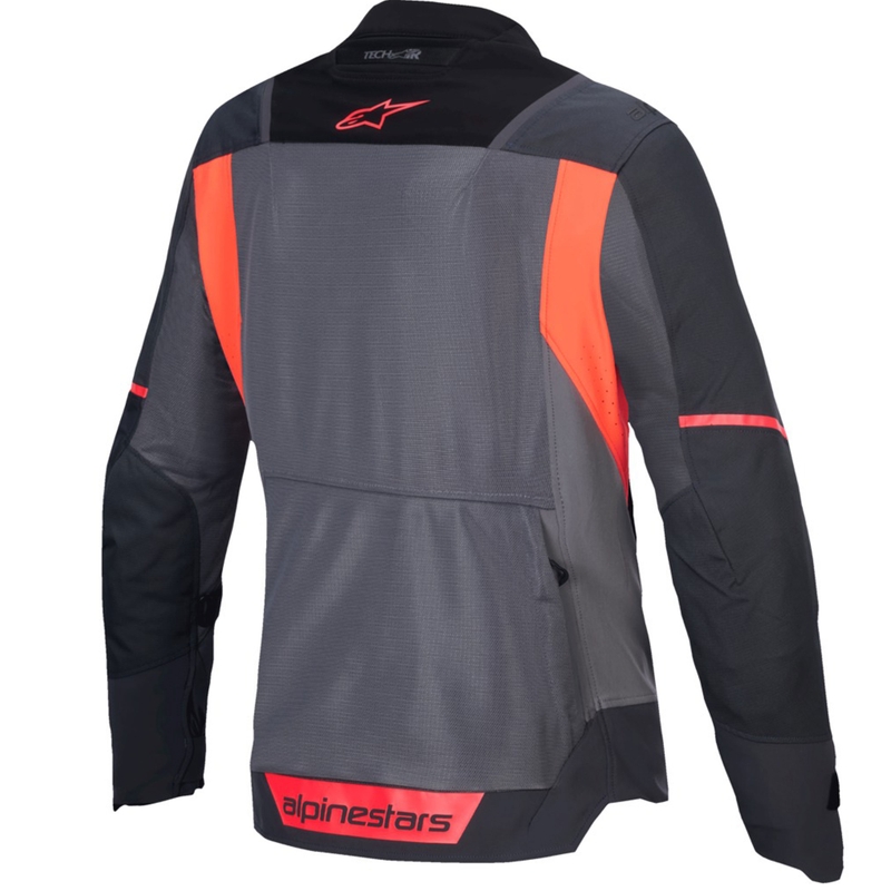 Blouson moto femme Alpinestars Stella ST-2 Air gris-gris foncé-corail fluo
