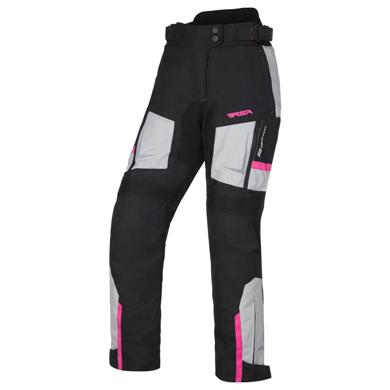 Pantalon moto court femme RSA EXO 2 noir-gris-rose