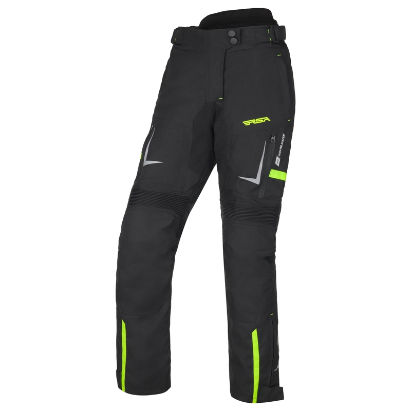 Short moto femme RSA EXO 2 noir-jaune fluo