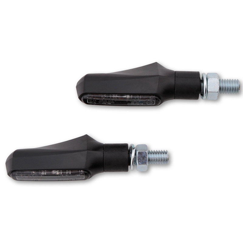 Clignotants moto Highsider Smart Shorty Fin 2 en 1 noir