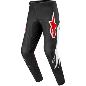Pantalon motocross Alpinestars Fluid Lucent noir-blanc-rouge