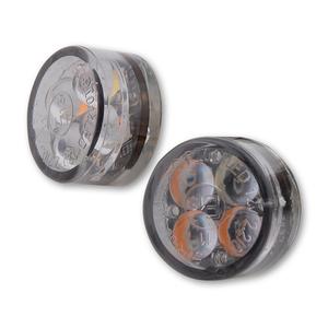 Clignotants moto Highsider Smart Module Sixteen LED 2en1 gris fumé