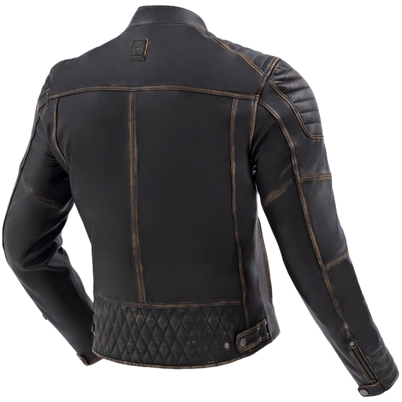 Veste de moto en cuir marron Rebelhorn Hunter II