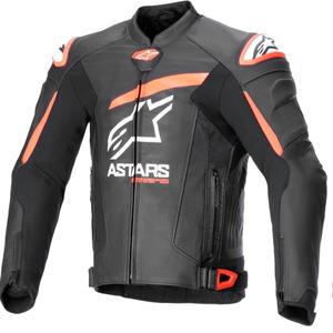 Alpinestars GP plus R 4 Airflow Veste de moto en cuir noir-rouge-fluo-blanc