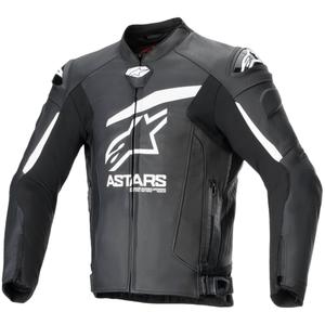 Veste moto Alpinestars GP plus R 4 Airflow en cuir noir et blanc
