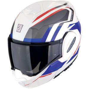 Casque moto pliant Scorpion EXO-TECH EVO FURIO blanc-rouge-bleu