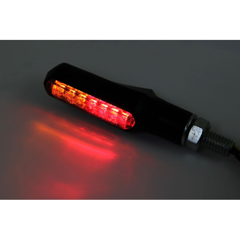 Clignotants moto Highsider Smart Shorty Fin 3 en 1 noir