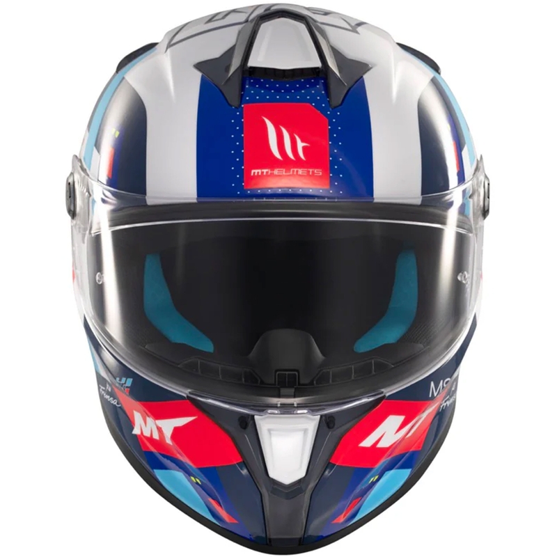 Casque moto intégral MT Targo S SERGIO GARCIA bleu-rouge-blanc