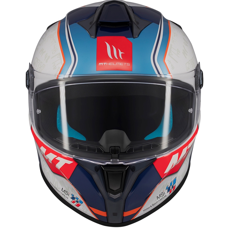 Casque moto intégral MT Targo S Ortola bleu-blanc