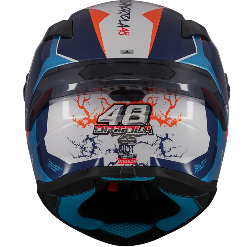Casque moto intégral MT Targo S Ortola bleu-blanc