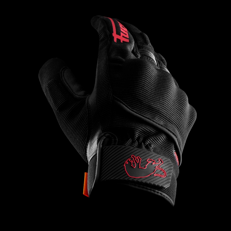 Gants moto Furygan Jet D3O Evo noir-rouge