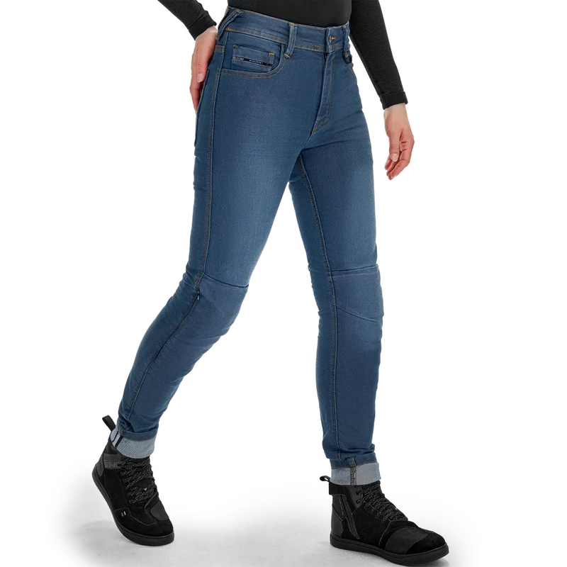 Jean moto long Shima Ridge pour femme bleu