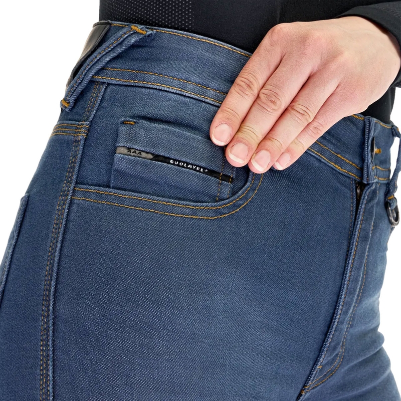 Jean moto long Shima Ridge pour femme bleu
