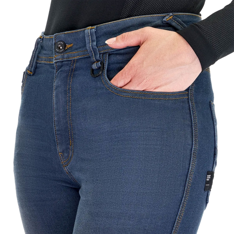 Jean moto long Shima Ridge pour femme bleu