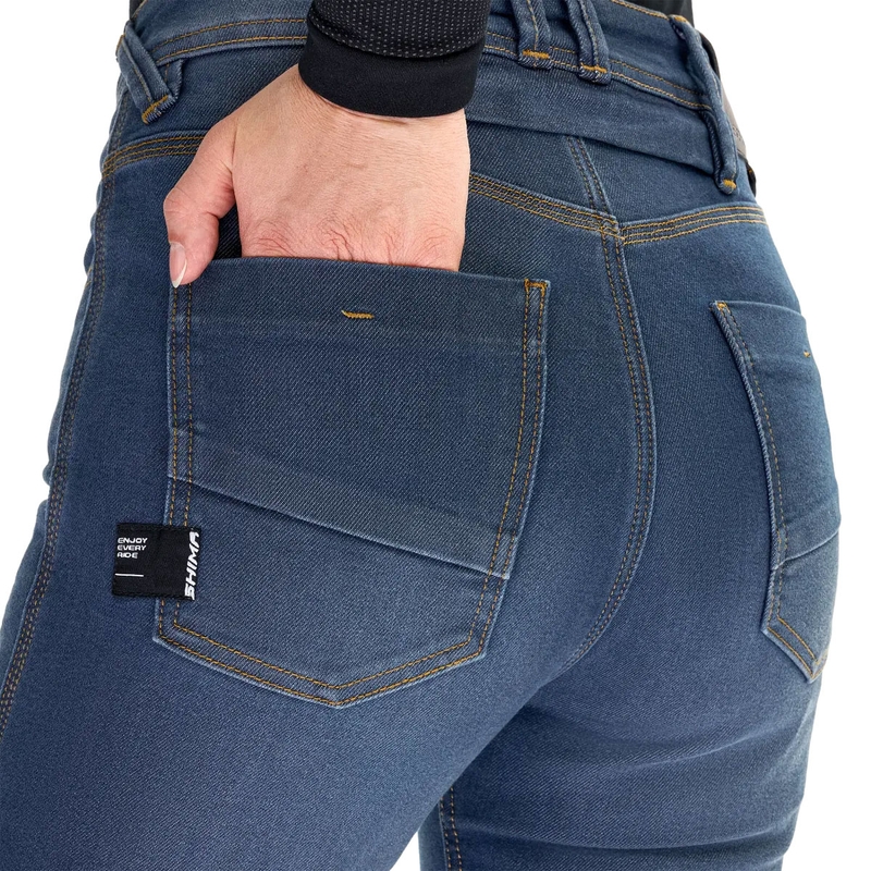 Jean moto long Shima Ridge pour femme bleu