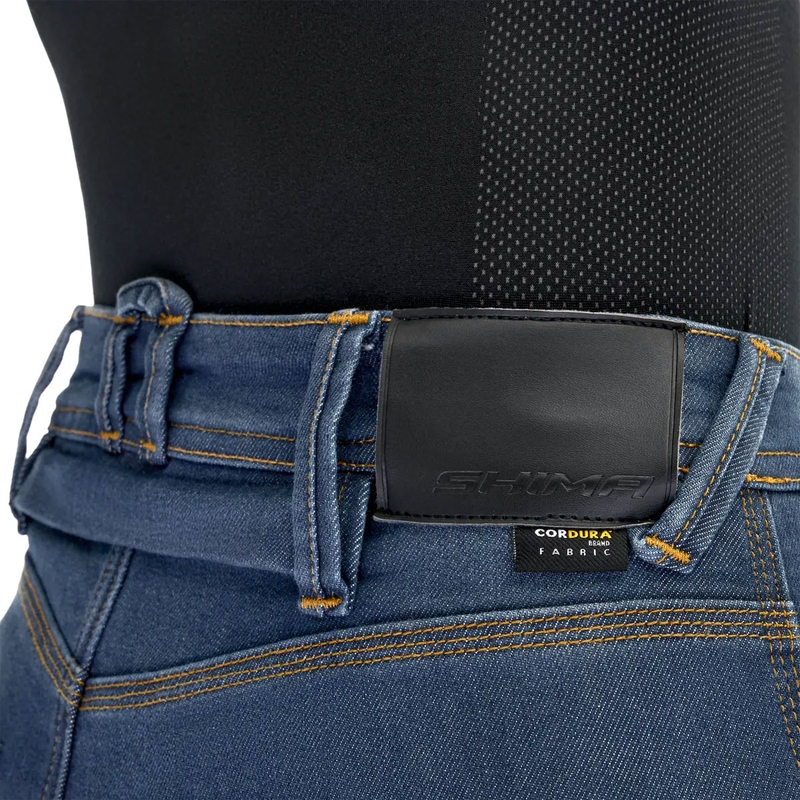 Jean moto long Shima Ridge pour femme bleu