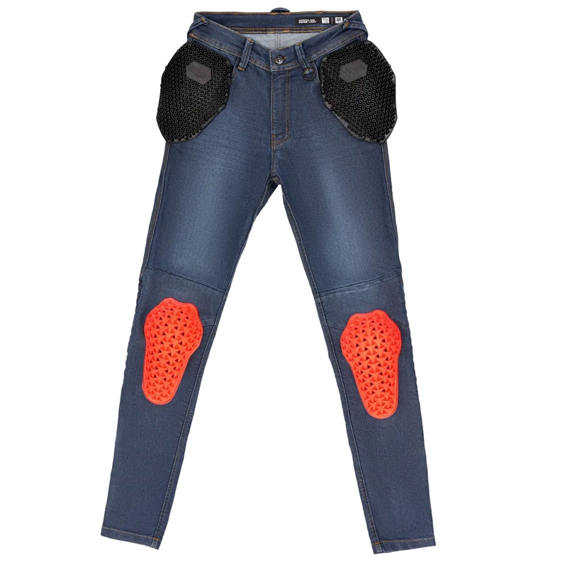 Jean moto long Shima Ridge pour femme bleu