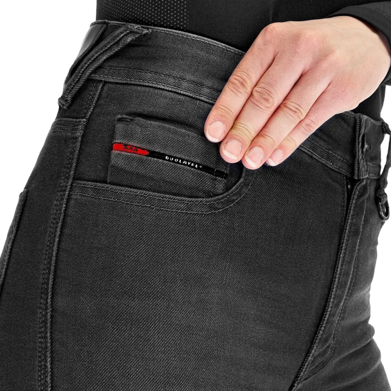 Jean moto long Shima Ridge pour femme, noir