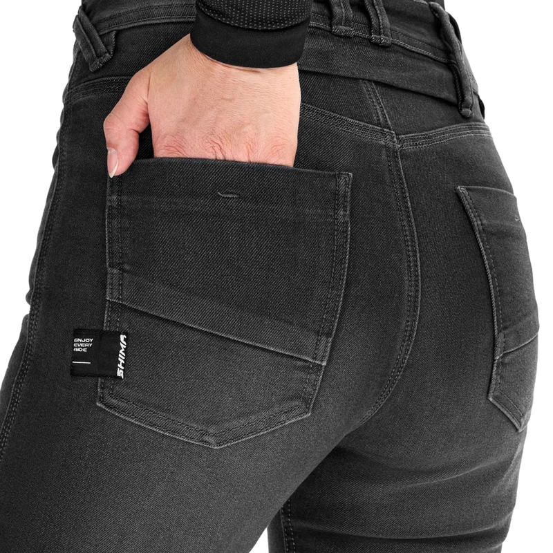 Jean moto long Shima Ridge pour femme, noir