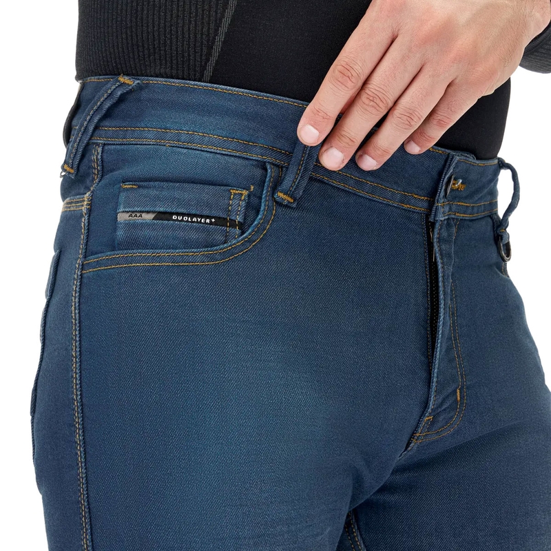 Shima Ridge Extended Biker Jeans Bleu