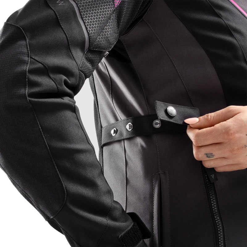 Veste de moto Rebelhorn Hiflow V noir-gris-rose pour femme