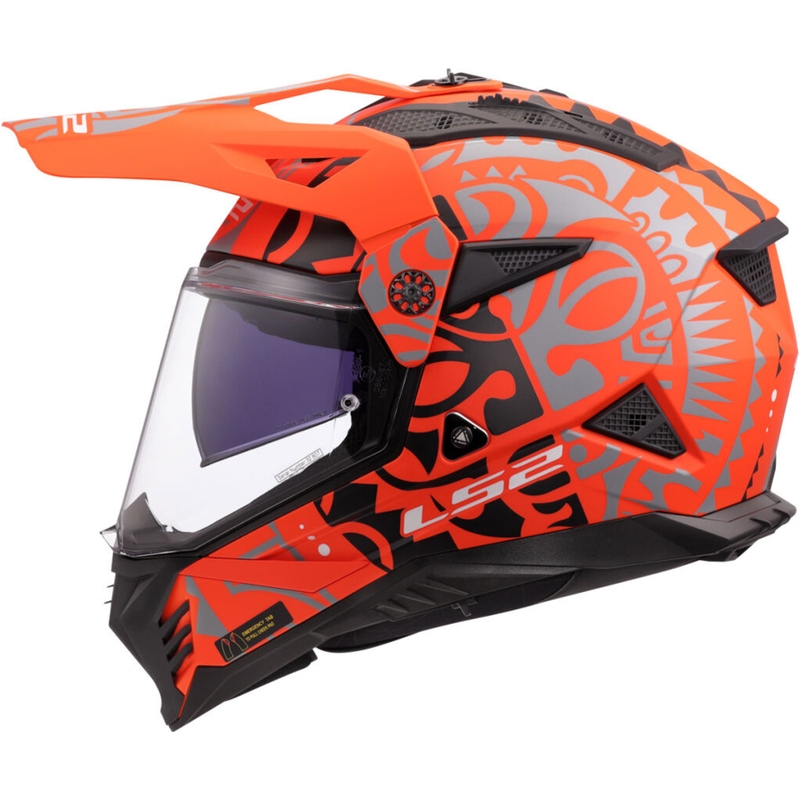 Casque moto enduro LS2 MX702 Pioneer II Rangi orange