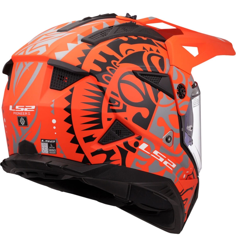 Casque moto enduro LS2 MX702 Pioneer II Rangi orange