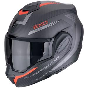 Casque moto pliable Scorpion EXO-TECH EVO CARBON COSY noir mat-rouge