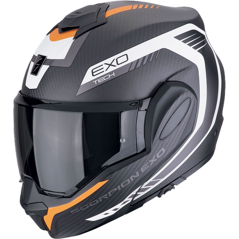 Casque moto pliable Scorpion EXO-TECH EVO CARBON COSY noir-orange mat