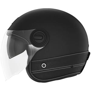 Casque moto ouvert NOX PREMIUM Heritage cuir noir