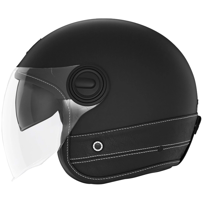 Casque moto ouvert NOX PREMIUM Heritage cuir noir