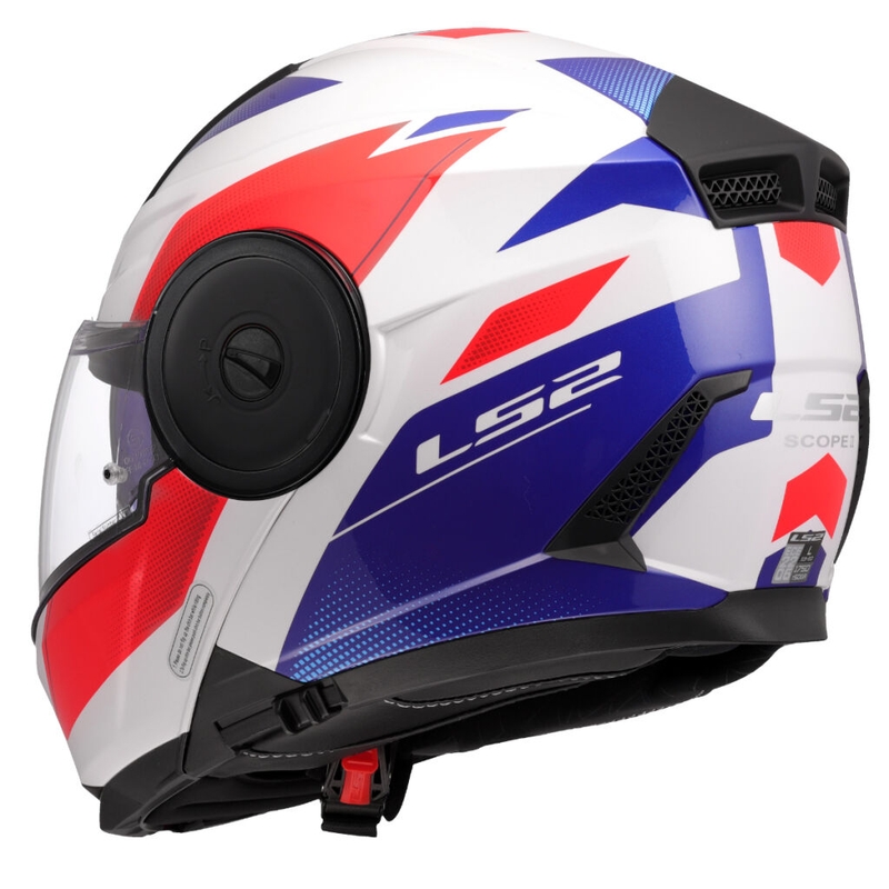Casque moto modulable LS2 FF902 Scope II Duria blanc-bleu-rouge