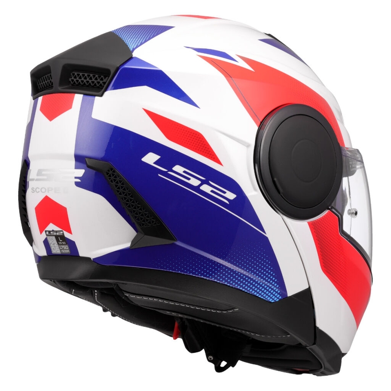 Casque moto modulable LS2 FF902 Scope II Duria blanc-bleu-rouge